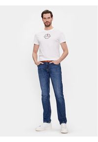 TOMMY HILFIGER - Tommy Hilfiger T-Shirt Global Stripe MW0MW34388 Biały Regular Fit. Kolor: biały. Materiał: bawełna #2