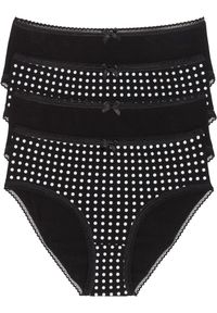 bonprix - Figi maxi (4 pary). Kolor: czarny. Materiał: materiał #1