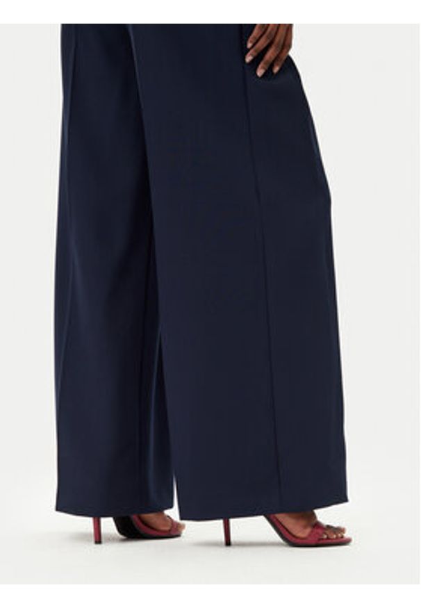 Maryley Spodnie materiałowe 25EB579/43BL Granatowy Regular Fit. Kolor: niebieski. Materiał: syntetyk