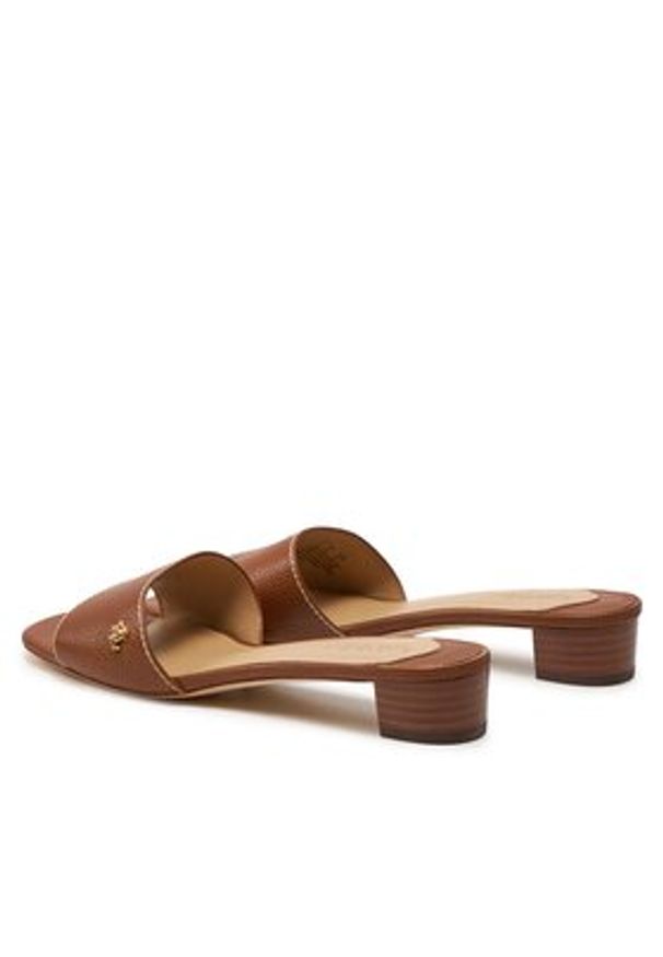 Lauren Ralph Lauren Klapki 802925259003 Brązowy. Kolor: brązowy. Materiał: skóra