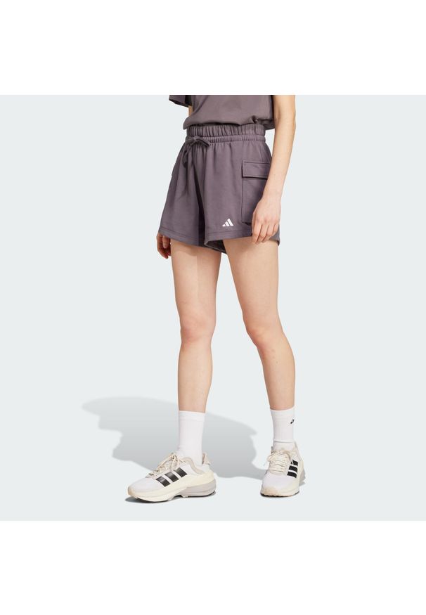 Adidas - Szorty Essentials French Terry Small Logo. Kolor: biały, wielokolorowy, fioletowy. Materiał: materiał