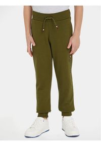 TOMMY HILFIGER - Tommy Hilfiger Spodnie dresowe KS0KS00207 S Zielony Regular Fit. Kolor: zielony. Materiał: bawełna #1