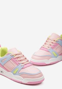 Born2be - Różowo-Niebieskie Sneakersy Sportowe ze Wstawkami z Ekoskóry Isadona. Kolor: różowy #4