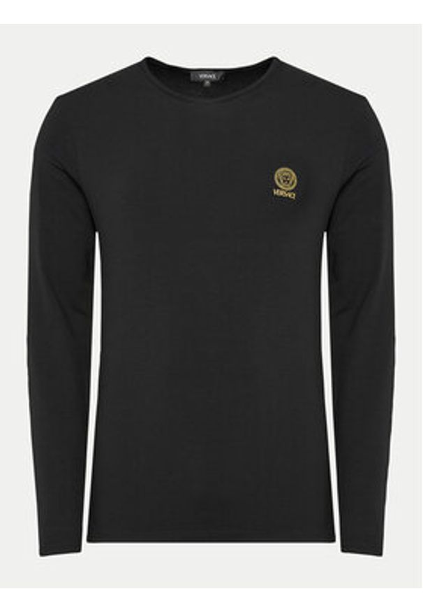 VERSACE - Versace Longsleeve AUU01007 1A10011 Czarny Regular Fit. Kolor: czarny. Materiał: bawełna. Długość rękawa: długi rękaw