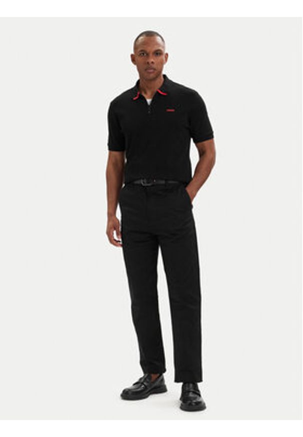 Hugo - HUGO Polo Dalomino 50511721 Czarny Regular Fit. Typ kołnierza: polo. Kolor: czarny. Materiał: bawełna