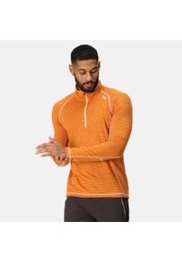 Regatta - Męska bluza turystyczna szybkoschnąca z suwakiem Yonder. Kolor: pomarańczowy. Materiał: poliester, elastan. Sport: turystyka piesza #1