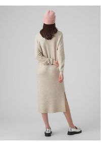 Vero Moda Sukienka dzianinowa 10291689 Beżowy Relaxed Fit. Kolor: beżowy. Materiał: syntetyk #5