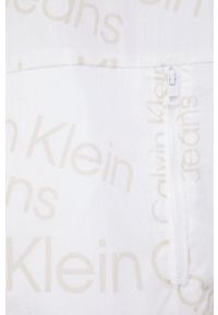 Calvin Klein Jeans kurtka J20J218273.PPYY damska kolor biały przejściowa. Typ kołnierza: kaptur. Kolor: biały. Materiał: materiał. Wzór: gładki #3