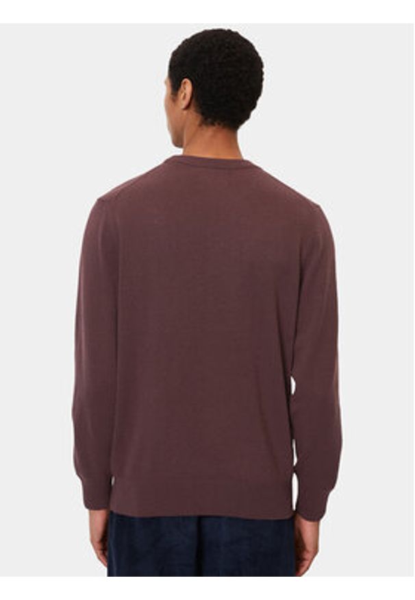 Marc O'Polo Sweter 329 5144 60504 Bordowy Regular Fit. Typ kołnierza: polo. Kolor: czerwony. Materiał: bawełna