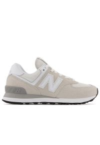 Buty New Balance WL574EVW - beżowe. Kolor: beżowy. Materiał: guma, syntetyk, zamsz, materiał, skóra. Szerokość cholewki: normalna. Model: New Balance 574