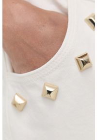 TwinSet - Twinset Jeansy damskie kolor biały high waist. Stan: podwyższony. Kolor: biały #3