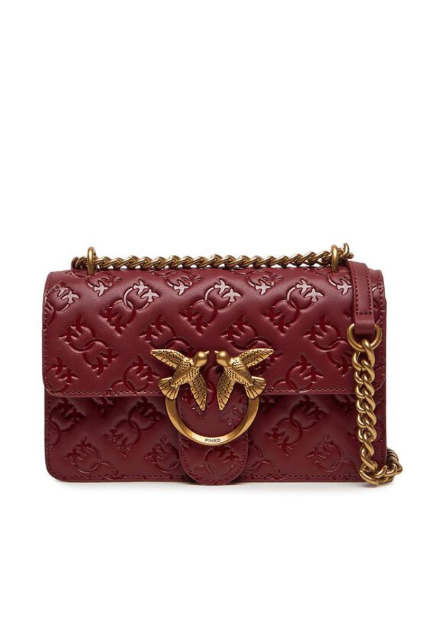 Pinko - PINKO Torebka Love One Mini Dc 100074 A1YB Y1HQ Bordowy. Kolor: czerwony. Materiał: skórzane