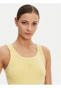 Hugo - HUGO Top Datamia 50514489 Żółty Slim Fit. Kolor: żółty. Materiał: bawełna #5