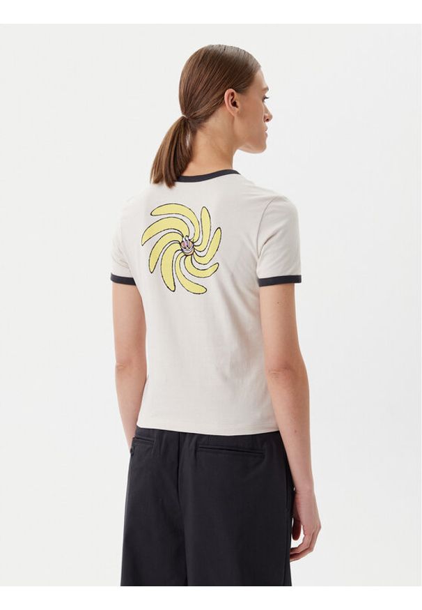 Element T-Shirt ELJZT00138 Beżowy Regular Fit. Kolor: beżowy. Materiał: bawełna