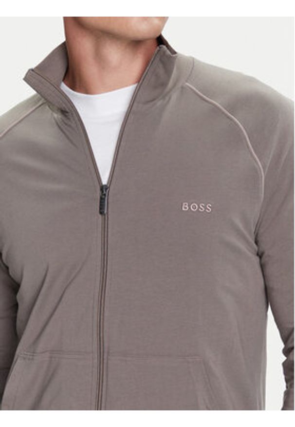 BOSS Bluza Mix&Match 50515307 Brązowy Regular Fit. Kolor: brązowy. Materiał: bawełna