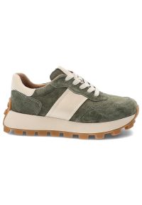 Zielone Sneakersy Filippo Modne Obuwie Damskie. Okazja: na co dzień. Zapięcie: sznurówki. Kolor: zielony. Materiał: zamsz. Szerokość cholewki: normalna #3