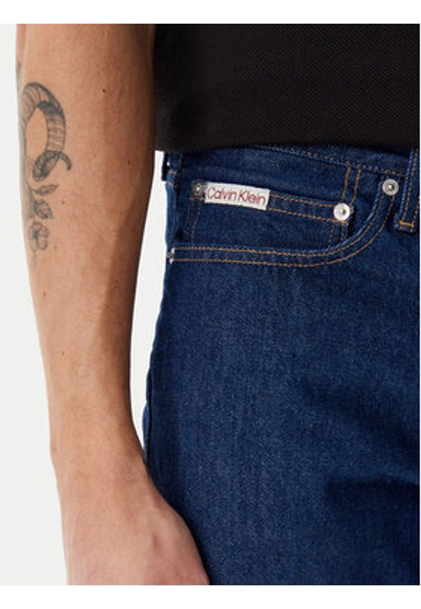 Calvin Klein Jeans Jeansy J30J327207 Granatowy Straight Fit. Kolor: niebieski