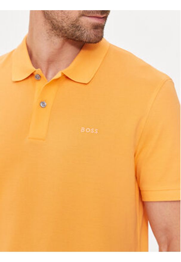 BOSS Polo Pallas 50468301 Żółty Regular Fit. Typ kołnierza: polo. Kolor: żółty. Materiał: bawełna