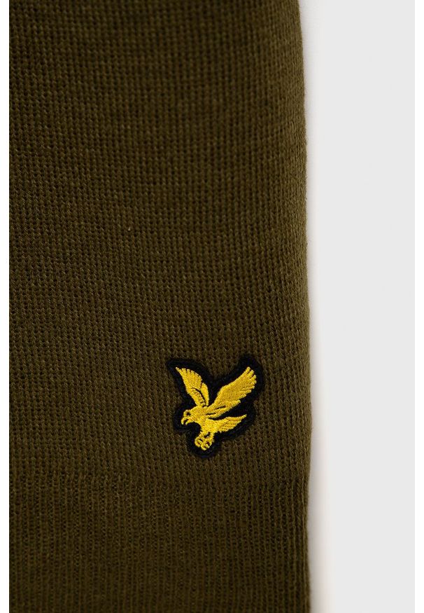 Lyle & Scott - Szalik. Kolor: zielony. Materiał: dzianina, poliester