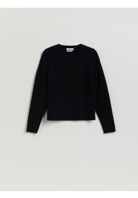 Reserved - Wełniany sweter - czarny. Kolor: czarny. Materiał: wełna