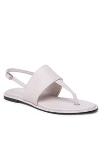 Calvin Klein Sandały Almond Tp Sandal HW0HW01536 Écru. Materiał: skóra