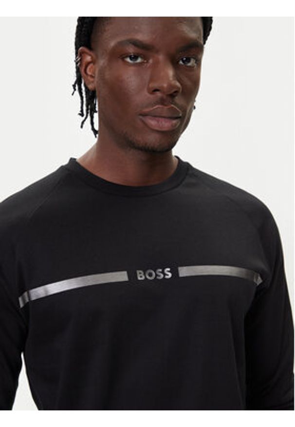 BOSS Bluza Authentic 50550560 Czarny Regular Fit. Kolor: czarny. Materiał: bawełna