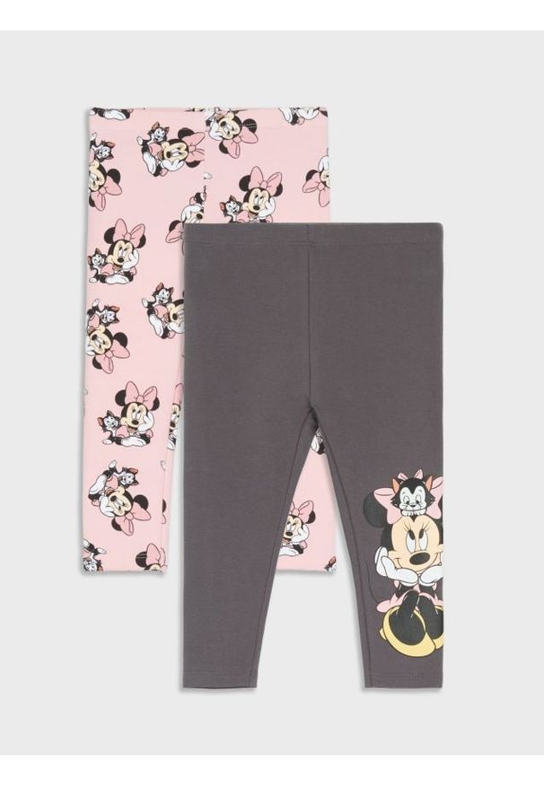 Sinsay - Legginsy z ociepleniem 2 pack Mickey Mouse - różowy. Kolor: różowy. Wzór: motyw z bajki