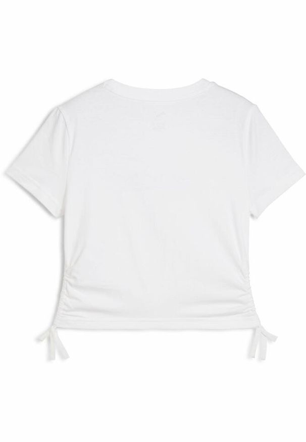 Puma - Młodzieżowa koszulka Essentials Animal Logo Infill z węzłem PUMA White. Kolor: biały
