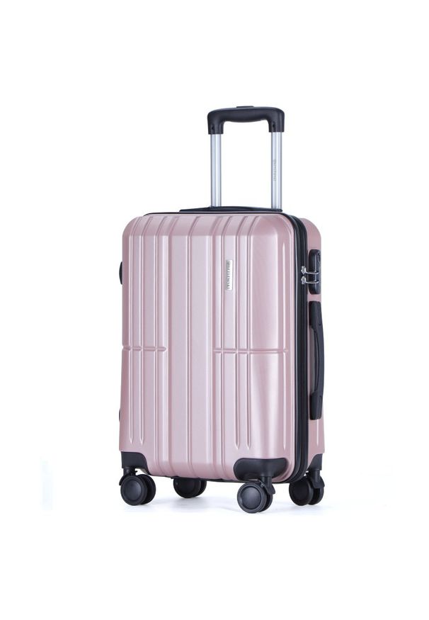 Betlewski - Mała walizka NOVA BETLEWSKI różowe złoto BWA-030 S. Kolor: różowy, wielokolorowy, złoty. Materiał: materiał