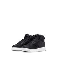 Buty do chodzenia męskie Nike Court Vision Mid. Wysokość cholewki: za kostkę. Zapięcie: sznurówki. Kolor: czarny. Materiał: materiał, syntetyk, tkanina, skóra. Szerokość cholewki: normalna. Model: Nike Court. Sport: turystyka piesza #1