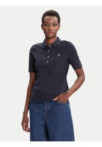 GANT - Gant Polo Shield 4202231 Granatowy Slim Fit. Typ kołnierza: polo. Kolor: niebieski. Materiał: bawełna