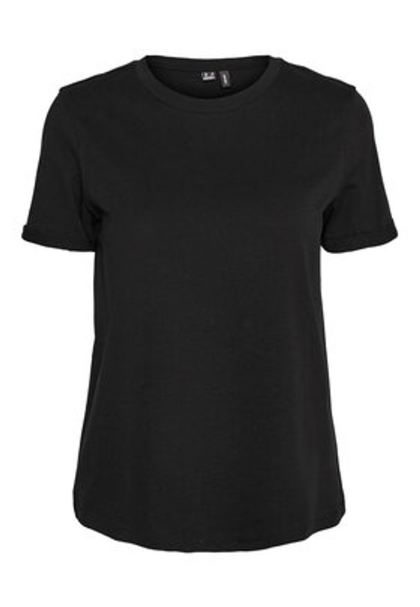 Vero Moda T-Shirt Paula 10243889 Czarny Regular Fit. Kolor: czarny. Materiał: bawełna