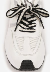 Born2be - Białe Sneakersy VICES w Stylu Streetwearowym na Grubej Podeszwie Ilinatea. Okazja: na co dzień. Kolor: biały. Materiał: jeans #2