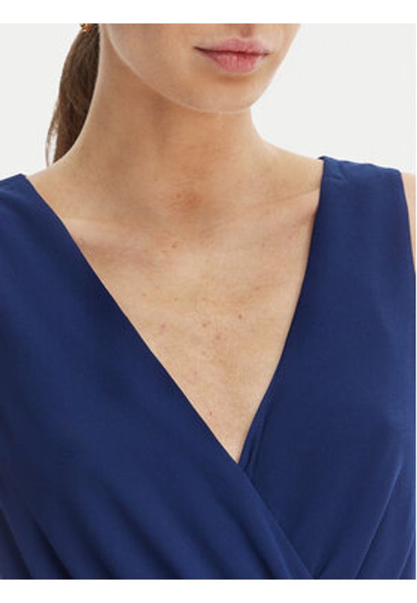 Morgan Sukienka koktajlowa 241-ROSVAL Granatowy Regular Fit. Kolor: niebieski. Materiał: syntetyk. Styl: wizytowy