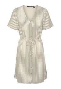 Vero Moda Sukienka letnia Mymilo 10322976 Beżowy Loose Fit. Kolor: beżowy. Materiał: len, wiskoza. Sezon: lato #3