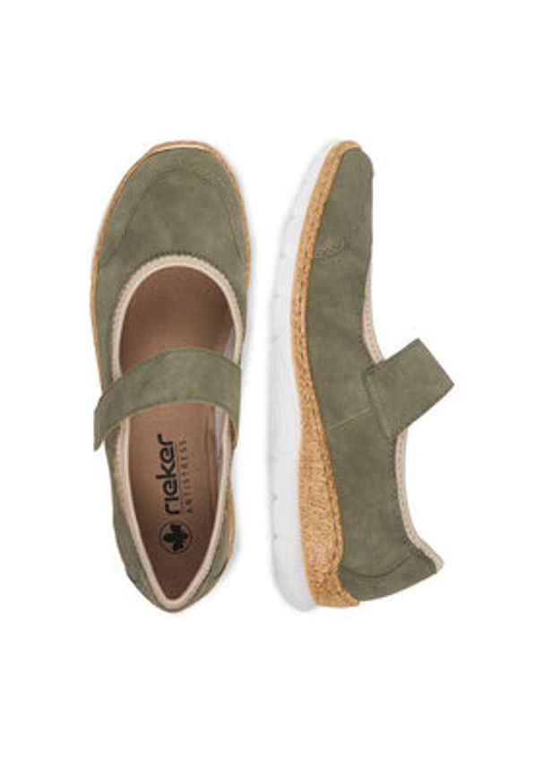 Rieker Półbuty N42B0-52 Zielony. Kolor: zielony. Materiał: materiał