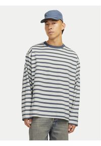 Jack & Jones Longsleeve Islington 12273202 Niebieski Loose Fit. Kolor: niebieski. Materiał: bawełna. Długość rękawa: długi rękaw