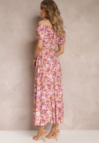 Renee - Różowy Bawełniany Komplet 2-częściowy w Kwiaty Malenis. Kolor: różowy. Materiał: bawełna. Wzór: kwiaty