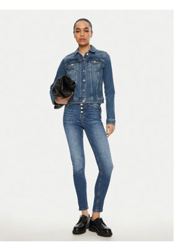 Tommy Jeans Kurtka jeansowa Vivianne DW0DW20158 Granatowy Regular Fit. Kolor: niebieski. Materiał: bawełna