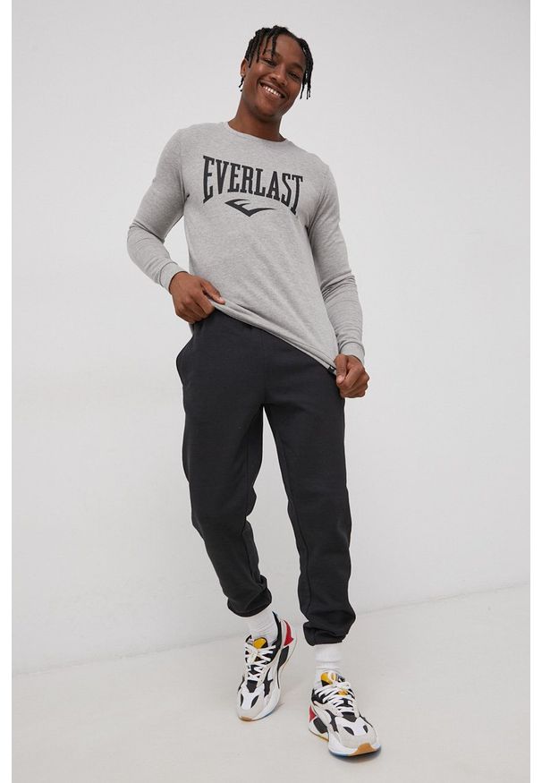 EVERLAST - Everlast Bluza męska kolor szary z nadrukiem. Okazja: na co dzień. Kolor: szary. Wzór: nadruk. Styl: casual