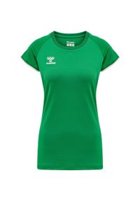Koszulka damska Hummel hmlhmlCORE volley stretch. Kolor: biały, wielokolorowy, zielony. Długość rękawa: raglanowy rękaw. Sezon: lato. Sport: fitness