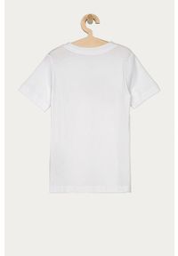 Nike Kids - T-shirt dziecięcy 122-170 cm. Kolor: biały. Materiał: bawełna, dzianina. Wzór: nadruk #2