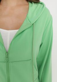Born2be - Jasnozielony Komplet Dresowy Bluza z Kapturem Rozpinana i Szerokie Spodnie Avesmira. Kolor: zielony. Materiał: dresówka #5