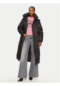 Pinko - PINKO Płaszcz zimowy Insegna 103818 A1ZR Czarny Regular Fit. Kolor: czarny. Materiał: syntetyk. Sezon: zima #6