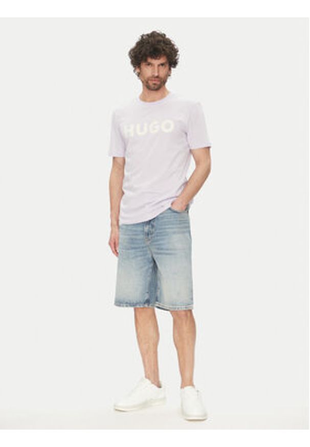 Hugo - HUGO T-Shirt Dulivio 50467556 Fioletowy Regular Fit. Kolor: fioletowy. Materiał: bawełna