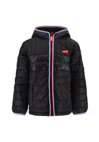 Levi's® - Levi's kurtka dziecięca kolor czarny. Okazja: na spotkanie biznesowe, na co dzień. Typ kołnierza: kaptur. Kolor: czarny. Styl: biznesowy, casual #1