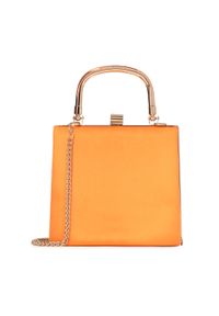 Kazar - Pomarańczowa kopertówka puzderko na złotym łańcuszku. Kolor: pomarańczowy. Styl: elegancki, wizytowy #1