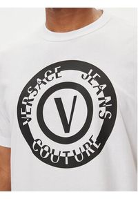 Versace Jeans Couture T-Shirt 76GAHT06 Biały Regular Fit. Kolor: biały. Materiał: bawełna #5