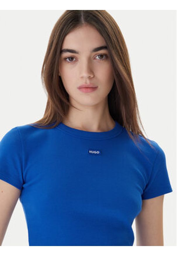 Hugo T-Shirt Baby 50510749 Niebieski Slim Fit. Kolor: niebieski. Materiał: bawełna