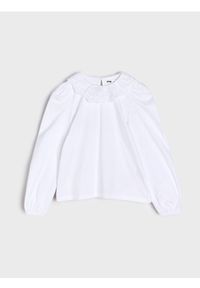 Sinsay - Bawełniana bluzka z ozdobnym kołnierzykiem - biały. Kolor: biały. Materiał: bawełna #1